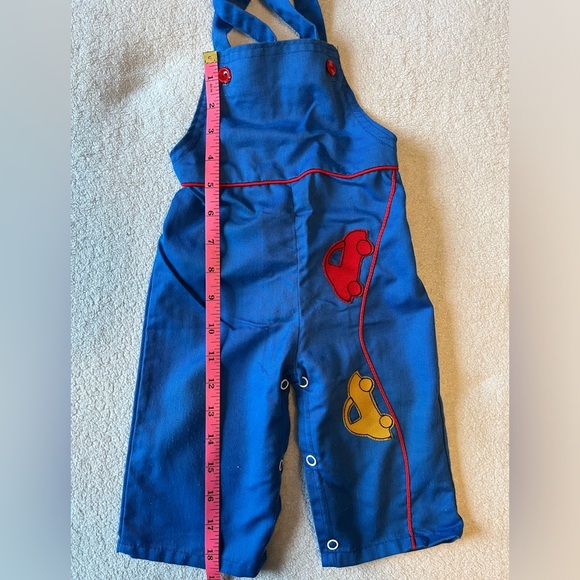 Vintage overalls, baby toddler. Blue with appliqué cars on front. 12 months - Picture 8 of 9